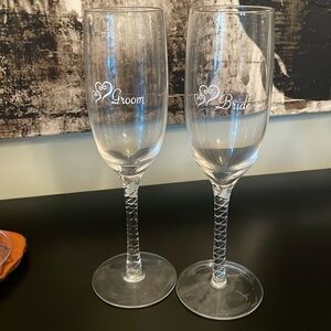 Bride & Groom Toasting Glassware